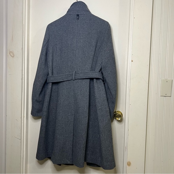 Calvin Klein L Charcoal Belted Coat - Picture 8 of 12